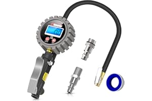 Oasser Medidor digital de presión de neumáticos, 255 psi, medidor de presión de neumáticos, medidor de presión de neumáticos para coche, moto o bicicleta