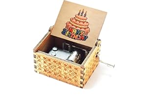 Evelure Carillon in Legno Happy Birthday, Antico, Intagliato a Mano, in Legno, Decorazione per la casa, Idea Regalo per Bambin (Wood)