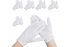 XOXVURI 5 Paar Baumwollhandschuhe Weiße Feuchtigkeitsspendende Handschuhe Dünne Neurodermitis Arbeitshandschuhe Elastische Stoffhandschuhe Für Trockene Hände