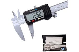 Freeas Digital Caliper Micrometer Vernier Gauge Tool, Measures up to 0-6 inch or 0-150mm, Large High Res LCD Screen with Case