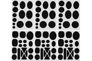 Guanyj Patchs en Duvet,90 Pièces Patch de Réparation en Nylon,Patch Doudoune,Kit Reparation Matelas Gonflable,Noir, 8 Tailles,Convient pour Réparer Les Doudounes, Les Parapluies，Tentes, Sacs à Dos