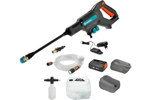 Gardena Akku-Mitteldruckreiniger AquaClean 24/18V P4A Premium Set: Akku-Reiniger mit voller Ausstattung, 3 Reinigungsstufen, max. Druck 24 bar, inkl. Akku + Ladegerät (14800-31)