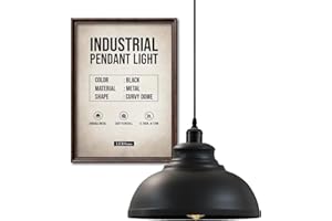 LEDSone Industriel Suspension Luminaire Rétro Lustre Plafonnier Vintage Lampe Éclairage de Plafond Abat-jour en Métal pour Restaurant Salon Chambre Cuisine Bar Couloir (Blanc) (Noir intérieur)