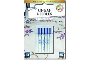 LULIZZIE Organ Sewing Machine Needles, Blue Tip, Size 75 #142