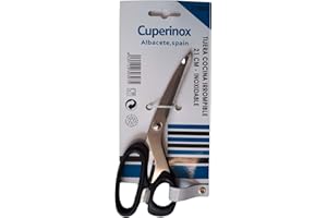 CUPERINOX Forbici da cucina professionale | manico nero | forbici 21 cm | forbici da taglio | forbici pollo | forbice pesce | forbice acciaio inossidabile | adatto per lavastoviglie