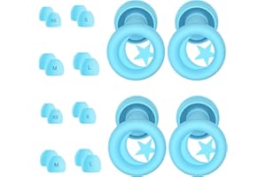 BANDICTION Ear Plugs for Sleep - 2 Pairs, Premium Ultra-Soft Silicone Ear Plugs Noise Cancelling 33dB Reusable Earplugs for Sleeping, Snoring, Travel, Flights, Work, Focus - 8 Pairs Ear Tips in XS/S/M/L
