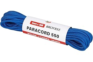 Brotree 4mm Paracorde 550 7 Brins Corde en Nylon 15M Type III Corde Parachute pour Survie, Extérieur, Bricolage - 250kg Charge de Rupture (Bleu Foncé)