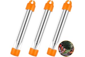 Soufflet de Poche 3 Pièces Tube de Feu Poche en Acier Inoxyable Tube de Feu à Souffler de Survie Tube Télescopique Outil à Feu de Démarrage pour Le Camping Pique-Nique la Randonnée, la Barbecue