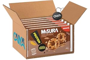 6X Misura Protein Biscotti Croccanti con Fiocchi di Avena e Gocce di Cioccolato 260g [CAIYA® BOX da 6 Confezioni]