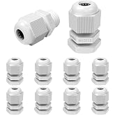 Lumonic 10x cable gland M12 PG7 IP67 metric d3-6.5mm I cable entry waterproof in grey I cable glands, conduit inlet M12 PG7