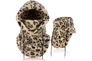 AYPOW Unisex Winter Thermal Fleece Balaclava, Windproof Ski Mask Face Cover, Multifunctional Winter Fleece Hat Hood with Neck Warmer Snood for Men Women, Outdoor Sports Running Skiing Cycling Hiking