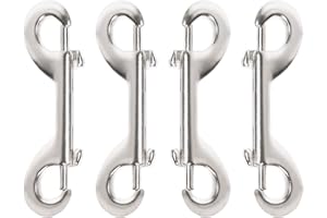 Qaziuy 4Pack Double Ended Bolt Snaps Hook,Stainless Steel Double Ended Clips Trigger Chain Clips Multipurpose Hardware Buckle for Diving Pet Chains Camping