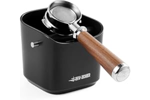 MHW-3BOMBER Espresso Knock Box, 1.2L(15 Cups) Coffee Knock Box with Removable Knock Bar and Anti-Slip Pads for Espresso Puck, Coffee Ground, Durable Espresso Accessories, Black GB5967B