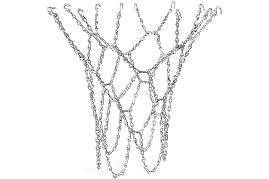 Heavy Duty Basketball Chain Net with S Hooks — Hoop Net Replacement — Premium Quality and Durable