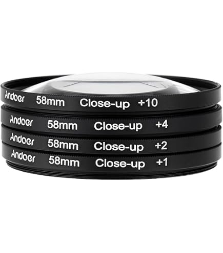 Kit Filtri Macro 58mm In Vetro Ottico +1 +2 +4 +10 Per Fotocamere Reflex E Mirrorless - 4