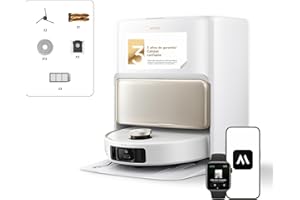 Mova V50 Ultra Complete Robot Aspirador y friegasuelos, Potencia de succión de 24.000 Pa, fregado térmico con Sistema DuoSolution, navegación con elevación, supera obstáculos de hasta 6 cm, Blanco