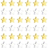 100 Pieces Star Beads 6mm Spacer Beads Metal Beads 14K Gold Plated Brass Durable Hole 0.3cm for Necklaces Bracelets Earrings