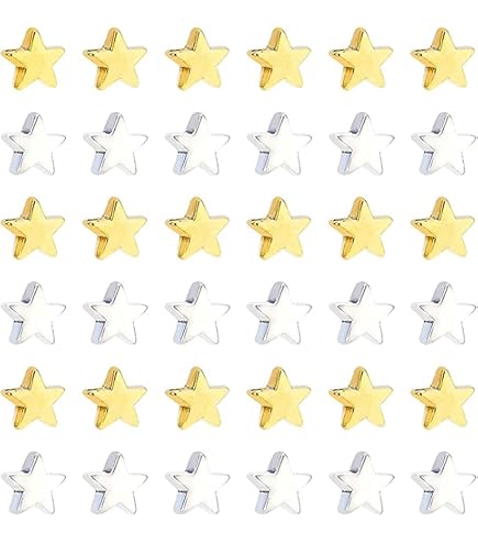 200 Perline Distanziali A Forma Di Stella In Metallo - Colori Oro E Argento - Per Gioielli Fai Da Te, Bracciali, Collane - Con Scatola Di Plastica