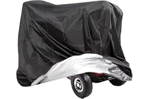Ragyzity Heavy Duty Mobility Scooter Cover, 210D Oxford Waterproof Anti-uv Wheelchair Storage Cover Outdoor with Elastic Band, All Weather Covering for Most Motorbike Cover (142x66x91 cm)