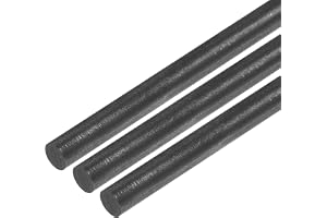 QUARKZMAN Grafitstång, cylindrisk grafit strykstång kolstång 250 x 6 mm svart för elektroder, gjutgjutning, deglar, 3-pack