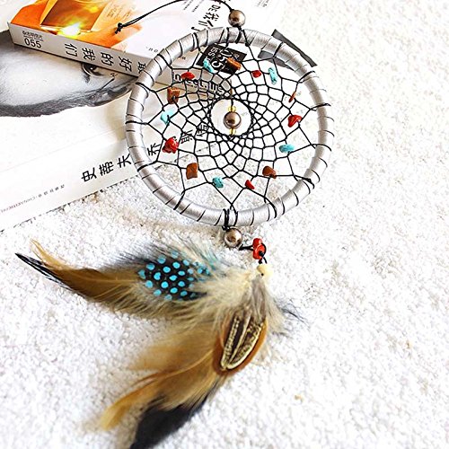 Merssavo Dreamcatcher Traumf?nger mit Feder Wandbehang Dekoration 35cm x 11cm