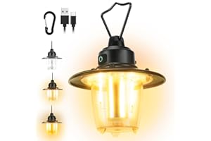 PAIRIER Lampadina da Campeggio LED Ricaricabile, 1000 Lumen,con Gancio IP65 Impermeabile, Luce Portatile per Tenda, Barbecue, Giardino, Emergenza, Trekking e Pesca