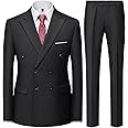 KUDMOL Mens 2 Piece Slim Fit Suit Casual Business Wedding Dinner Tuxedo for Men Classic Blazer Trousers Set