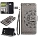Produktbild Samsung Galaxy A5 2017 Lederhülle PU Leder Handtasche Case Ledertasche Luxus Hülle Retro Mandala Blumen Muster, Samsung Galaxy A5 2017 A520 Handyhülle Brieftasche Stoßfest Schutzhülle Tasche Folio Flip Tasche mit Integrierten Kartensteckplätzen Standfunktion Kratzfeste Anti-Fingerprint, Henna Grau