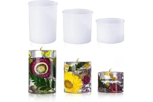 Voyyphixa 3 Pcs Stampo in Silicone Resina Portacandele Stampo Epossidica di Cilindrico Stampi Candeliere per Colata Stampo per Candele DIY Contenitori per Gingilli Artigianato (Candle holder mould)