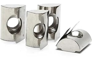M4 M5 M6 M8 Drop In T Nut With Spring Sheet | 5Pcs For Aluminum Extrusion With Profile 3030/4040/4545 Series((30)M6)