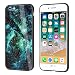 Produktbild iPhone 7 Tempered Glass Case, iPhone 8 Hülle Glas, 3 in 1 Ultra-Thin Hart PC Schutzhülle mit 3D Starry Sky Series Gehärtetes Glas Hülle für iPhone 8/iPhone 7 4,7 Zoll Tempered Glass Rückseite mit weichem TPU Silikon Bumper Anti-Kratzer Anti-Schock Anti-Rutsch Handyhülle Tasche Stoßfest Staubdicht Grün