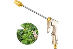 OCCOUMR Douchette de Jardin en Laiton, Tuyau d'Arrosage en Métal, Pistolet Pulvérisateur Long, Poignée Haute Pression, Pistolet Pulvérisateur de Jardin, Haute Pression