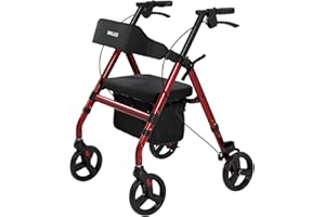‎SMARTEC maxErgo Rollator Rot Gehhilfe für Outdoor Indoor zugelassen als Medizinprodukt