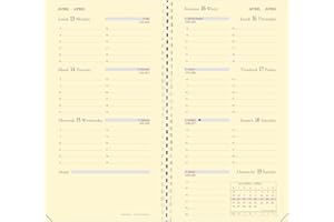 Quo Vadis – Recarga Agenda – Espiral – 2025 – Planorizon – Semanier Horizontal – Francés – 12 meses y 1/2 de mediados de diciembre a diciembre – 8,8 x 17 cm – Papel Clairefontaine marfil