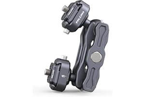 PICTRON FALCAM F22 Double Quick Release Magic Arm Adaptateur de Support pour Appareil Photo avec Deux têtes sphériques, kit d'accessoires en Aluminium pour réalisateur de Films, Compatible avec DSLR Webcam