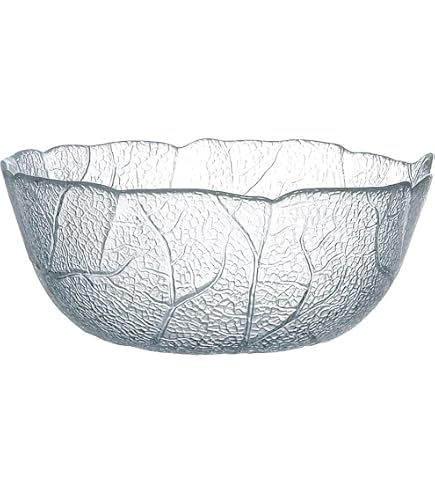 Excelsa Platinum Salatschüssel Aus Glas – Mit Silberfarbenem Rand, 23 Cm Durchmesser, 10 Cm Hoch, Nicht Spülmaschinenfest