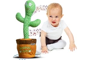 SHOPOS Tanzender Sprechender Kaktus ORIGINAL DEUTSCHE Version 2025 | Kinderlieder | Sicheres Spielzeug für Kleinkinder | Singender Kaktus Spielzeug Nachsprechen | Kinder Geschenk