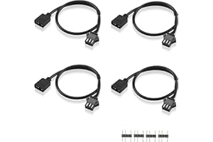 GINTOOYUN RGB Extension Cable 3-Pin to SM 3-Pin Female ARGB Connector Adapter Cable 5V 3-Pin Addressable RGB Extension Cable for RGB Fan,PC LED Strip (0.98FT)(Style 4)