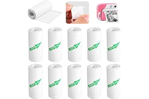 RMIVEGLIA 10 Stück Mini Drucker Aufkleberpapierrolle, Kamera Thermopapier, Thermodrucker Aufkleberrolle, Mini Drucker Papier, Tintenfreies Druckpapier, einfach auszutauschen