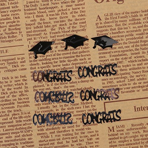 NUOLUX Graduierung Konfetti Set Herzlichen Glückwunsch und Graduation Hut Konfetti, 3pack - 4