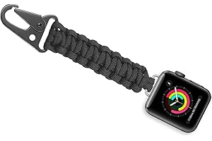 YOTHCHOSE Paracord Schlüsselanhänger Clip kompatibel mit Apple Watch Fob iWatch Serie Ultra 8 7 6 5 4 3 2 1 SE Anschluss für Camping Wandern Outdoor-Aktivitäten