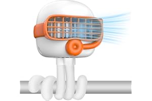 Cadrim Ventilatore a batteria per passeggino flessibile a clip per treppiede con 3 velocità e ventilatore personale girevole per seggiolino auto culla bici tapis roulant (bianco)