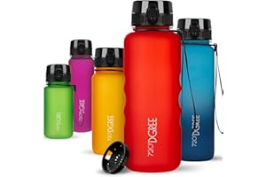 720°DGREE Bottiglia d'Acqua “uberBottle“ +Setaccio Frutta - 350ml, 500ml, 650ml, 1l, 1,5l - Tritan Senza-BPA, Prova Perdite - Il Borraccia Sportiva, Fitness, Ciclismo, Palestra, Scuola, Università