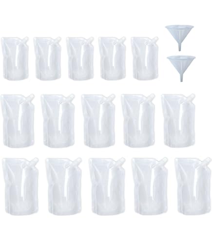Lot De 30 Pochettes à Boisson Réutilisables - 150 Ml Et 300 Ml - PET/PE Alimentaire - Bouchon étanche - 12