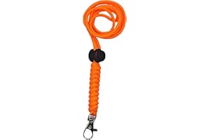 DOGCATZ Tough Paracord Neck Lanyard for Dog Whistles & Clickers, ID, Keys, Braided Knot (Orange)