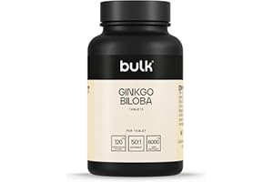 Bulk Compresse Ginko Biloba 6000 mg, 6000 mg, integratore ad resistenza, 60 Compresse, 60 porzioni