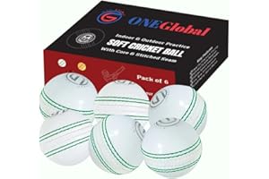 ONEGlobal Soft & Safe Practice Cricket Ball | Weicher & Sicherer Gummi-Cricketball zum Üben | Mit Echter Naht & Kern für Hüpfen & Schwingen | Ideal Cricketbälle für Selbstvertrauen & Streichhölzer