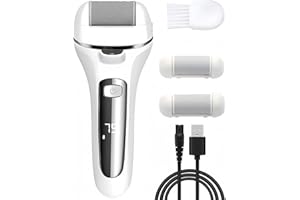 BEYKAKYE Electric Foot File for Hard Skin - Callus Remover Grinder for Feet with Led Display for Removing Hard, Dead Skin - Foot Scraper Scrubber, Pedicure Sets for Feet - Includes 3 Roller Heads