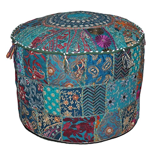 indischen Bohemian Patch Work Pouf Ottomane indischen Vintage Pouf Boden Hocker/Fusshocker, rund Pouf Polsterhocker, Sitzsack, Boden Kissen osmanischen Pouf, Pouf bestickt Pouf Hocker Bench Stuhl, 35,6 x 55,9 cm grün rund Patchwork bestickt osmanischen Pouf Bohemian indischen Dekorative von Online Big Pouf Traditionelle Dekorative osmanischen Komfortable Bodenkissen Fusshocker mit Stickerei & Patchwork, 58 x 33 cm Traditionelle indische Home Dekorative osmanischen Handgemacht und Patchwork Fuß Hocker Bodenkissen, Indian Bestickt Patchwork osmanischen Cover, Designs Ethnic Patchwork Pouf, 14 x 55,9 cm von Online Big Bazar