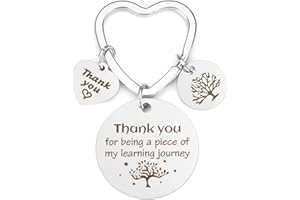 BOMEON Teacher Keychain, Personalised, Gold, Multicolored, Customizable, Graduation Cap & Diploma Pattern, Lobster Clasp Closure, Women's Teacher Gift